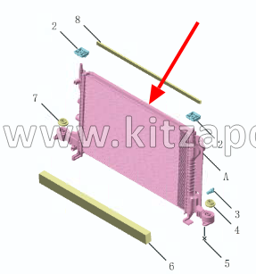 Радиатор системы охлаждения двигателя Geely Okavango 2069037300